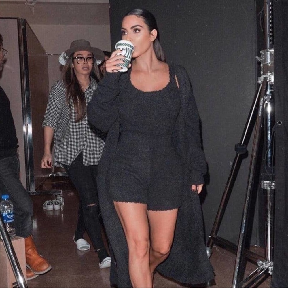 Skims  (C4) Cozy Knit Teddy Short in Onyx Black-L/XL NWT